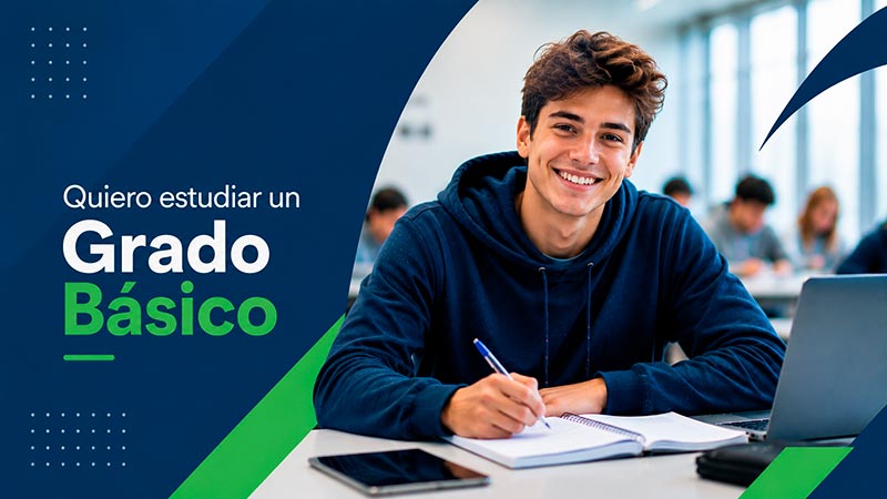 Estudiante de Grado Básico formándose en el Centro de Formación Profesional Rumasa para desarrollar su futuro profesional.