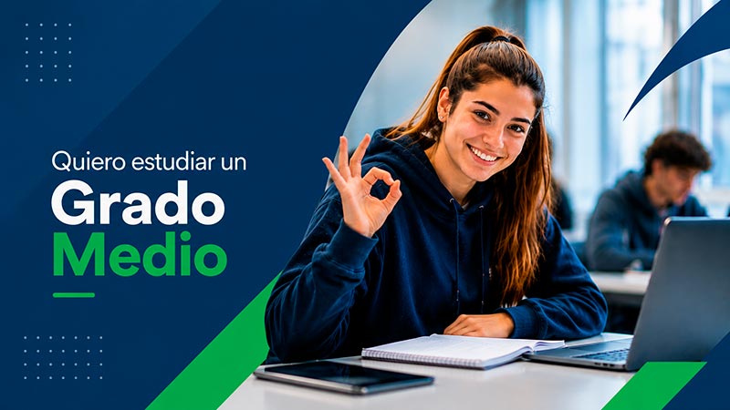 Estudiante de Grado Medio formándose en el Centro de Formación Profesional Rumasa para desarrollar su futuro profesional.